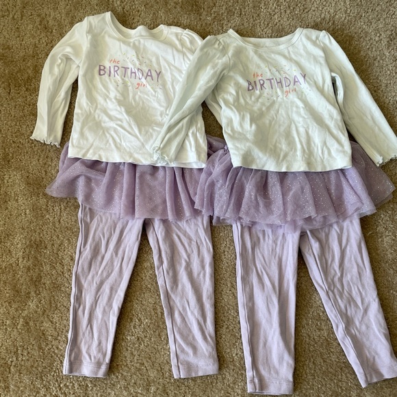 Carter's Other - Two Twins' Birthday Girl Tutu Outfits, 24 months